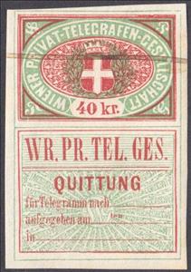 Stamp, Vienna Private Telegraph Stamp, Austria,  , Crosses