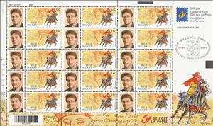Mini Sheet, Belgica 2001 - personalised, Belgium,  , Animals (Fauna), Expositions, Horses, Mammals, Philatelic Exhibitions, Postal History, Postal Services, Postmen