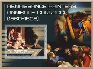 Souvenir Sheet, Annibale Carracci, Cinderellas,  , Painters, Paintings