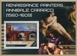 Souvenir Sheet, Annibale Carracci, Cinderellas,  , Painters, Paintings