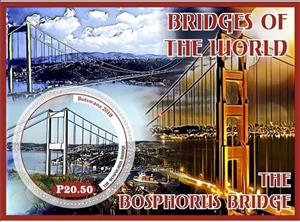 Souvenir Sheet, Architecture Bridges of the world, Cinderellas,  