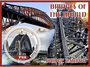 Souvenir Sheet, Architecture Bridges of the world, Cinderellas,  