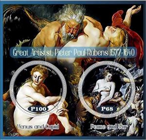Mini Sheet, Art Peter Paul Rubens, Cinderellas,  