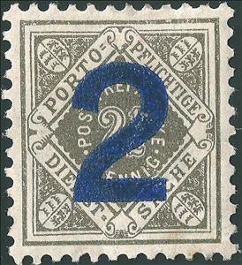 Stamp, District postage with overprint, German States,  