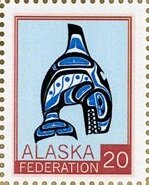 Stamp, Blue whale, Cinderellas,  , Sea (Marine) Mammals, Stylized Animals, Whales