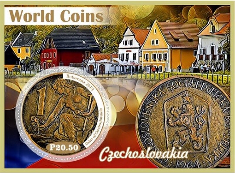 Coins on stamps World coins