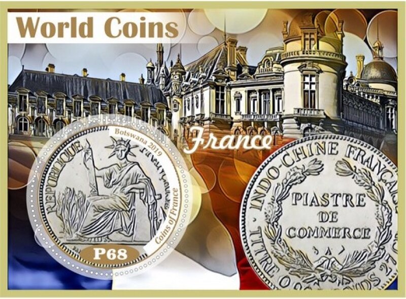 Coins on stamps World coins