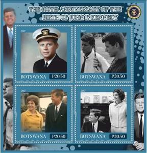 Mini Sheet, Great People 100th anniversary of the birth of John Kennedy, Cinderellas,  