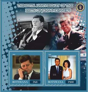 Mini Sheet, Great People 100th anniversary of the birth of John Kennedy, Cinderellas,  