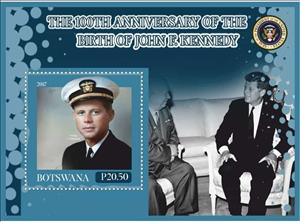 Souvenir Sheet, Great People 100th anniversary of the birth of John Kennedy, Cinderellas,  