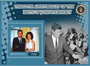 Souvenir Sheet, Great People 100th anniversary of the birth of John Kennedy, Cinderellas,  
