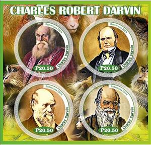 Mini Sheet, Great People Charles Darwin, Cinderellas,  