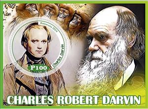 Souvenir Sheet, Great People Charles Darwin, Cinderellas,  