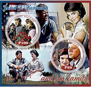 Mini Sheet, Great People John Kennedy and his family, Cinderellas,  