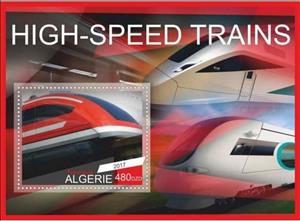 Souvenir Sheet, High-speed trains, Cinderellas,  , Locomotives, Railways