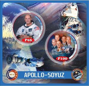 Mini Sheet, Space Apollo–Soyuz, Cinderellas,  , Astronauts, Spacecrafts