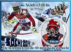 Souvenir Sheet, Sport The best athletes of the Olympic Games in Sochi, Cinderellas,  , Olympic Games, Sports