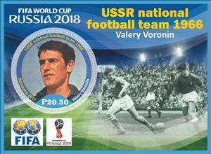 Souvenir Sheet, Sport USSR national football team 1966, Cinderellas,  