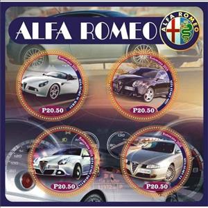 Mini Sheet, Transport Alfa Romeo, Cinderellas,  , Cars