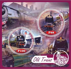 Mini Sheet, Transport Old trains, Cinderellas,  , Locomotives