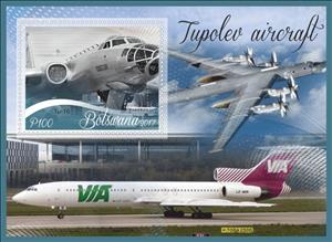 Souvenir Sheet, Transport Tupolev aircraft, Cinderellas,  