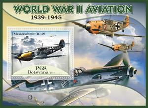 Souvenir Sheet, Transport World War II Aviation, Cinderellas,  