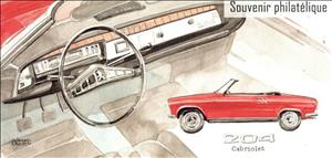 Souvenir Sheet, Most Beautiful Stamp of 2020. Peugeot Cabriolet 204, France,  , Cars, Vehicles