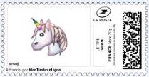 Stamp, Unicorn Emoji., France- Personalized stamps,  , Cartoons, Horses