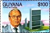 Stamp, Perez de Cuellar, Guyana,  , Famous People