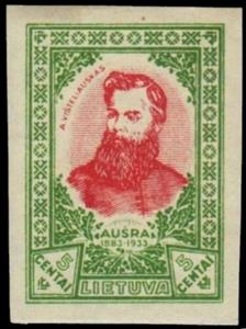 Stamp, Andrius Visteliauskas (1837-1916) - one of the "Ausra" found, Lithuania,  , Authors, Famous People