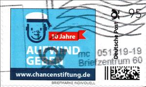 Stamp, Chancenstiftung - 10 Jahre Aufwind, Personalized and Private Mail Stamps,  , Anniversaries and Jubilees