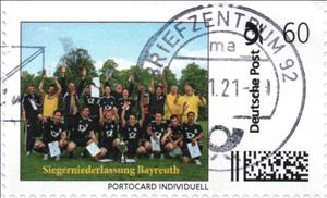 Stamp, Deutsche Post - Winning Team Bayreuth, Personalized and Private Mail Stamps,  , Football (Soccer), Sports