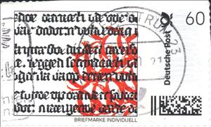 Stamp, Logo of Hugendubel bookstore chain, Personalized and Private Mail Stamps,  , Book Shops, Letters (Alphabet), Logos