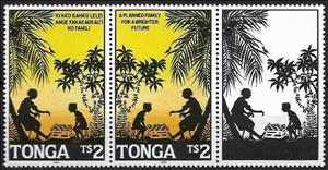 Se-tenant, Adult, child playing chess, Tonga,  , Children