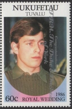 Stamp, Andrew, Tuvalu, Nukufetau,  , Anniversaries and Jubilees, Famous People, Princes, Royalty, Weddings