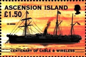 Stamp, CS Seine, Ascension Island,  