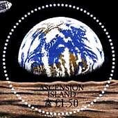 Stamp, Looking at earth from moon, Ascension Island,  