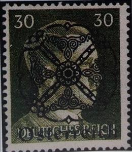 Stamp, Adolf Hitler (1889-1945), Chancellor overprinted by rosette, Austria,  , Dictators, Famous People, Heads of State, Men, Second World War