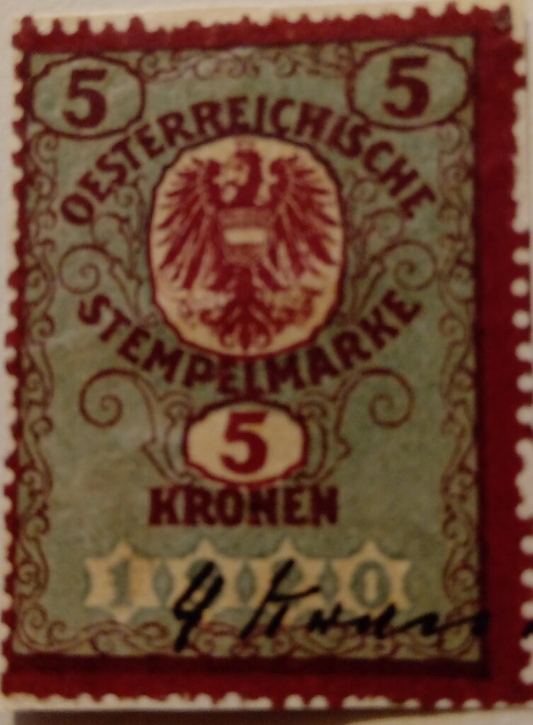 Stempel Marke 1920 5 Kronen