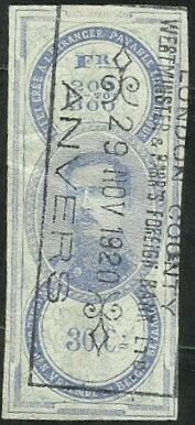 Stamp, Albert I, Belgium- Revenue Stamps,  