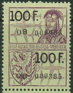 Stamp, Aviator and Coat of Arms, Belgium- Revenue Stamps,  , Coats of Arms