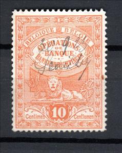 Stamp, Bank transactions, Belgium- Revenue Stamps,  , Лев