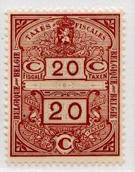 Stamp, Belgian Lion surmounted by a royal crown, Belgium- Revenue Stamps,  