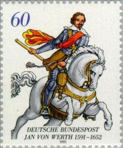 Stamp, Werth, Jan von, Germany, Federal Republic,  , Famous People, Mammals, Commemoration, Horses, Animals (Fauna)