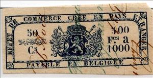 Stamp, Royal Coat of Arms on Solid Background, Belgium- Revenue Stamps,  