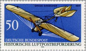 Stamp, Post transport, Germany, Federal Republic,  , Vehicles, Postal Services, Aircrafts