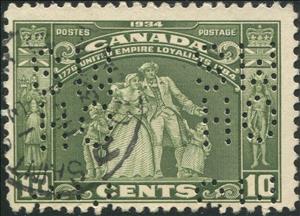 Stamp, United Empire Loyalists Statue, Hamilton, Perforated OHMS, Canada,  , Anniversaries and Jubilees, Families, Statues