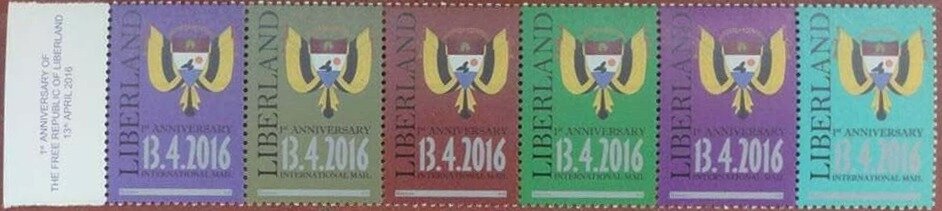 Se-tenant, 1st Anniversary of The Free Republic of Liberland, Cinderellas,  , Coats of Arms