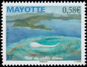 Stamp, An island of white sand, French Colonies,  , Islands