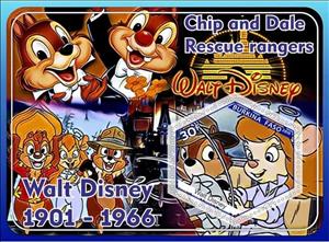 Souvenir Sheet, Animation, Cartoons Walt Disney, Cinderellas,  